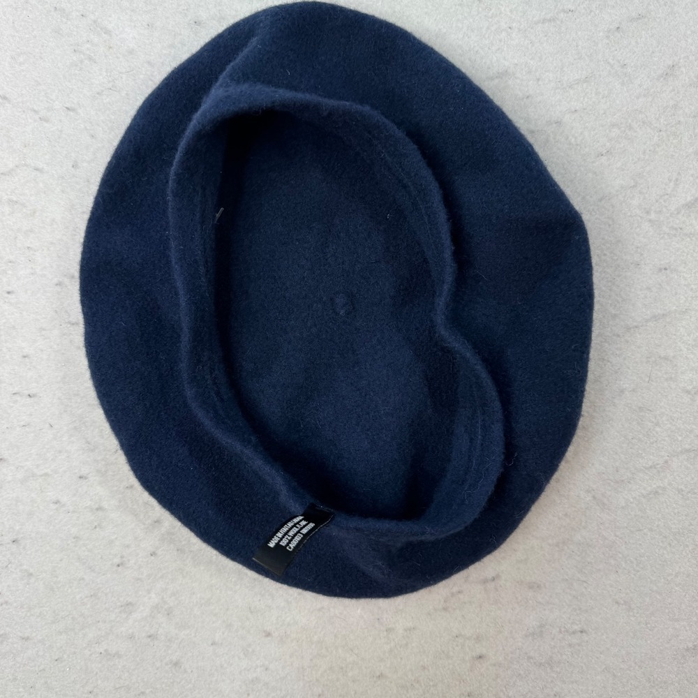 Parkhurst Wool Beret Hat Womens One Size Blue Made in Canada Parisian Tweed knit - Picture 7 of 12
